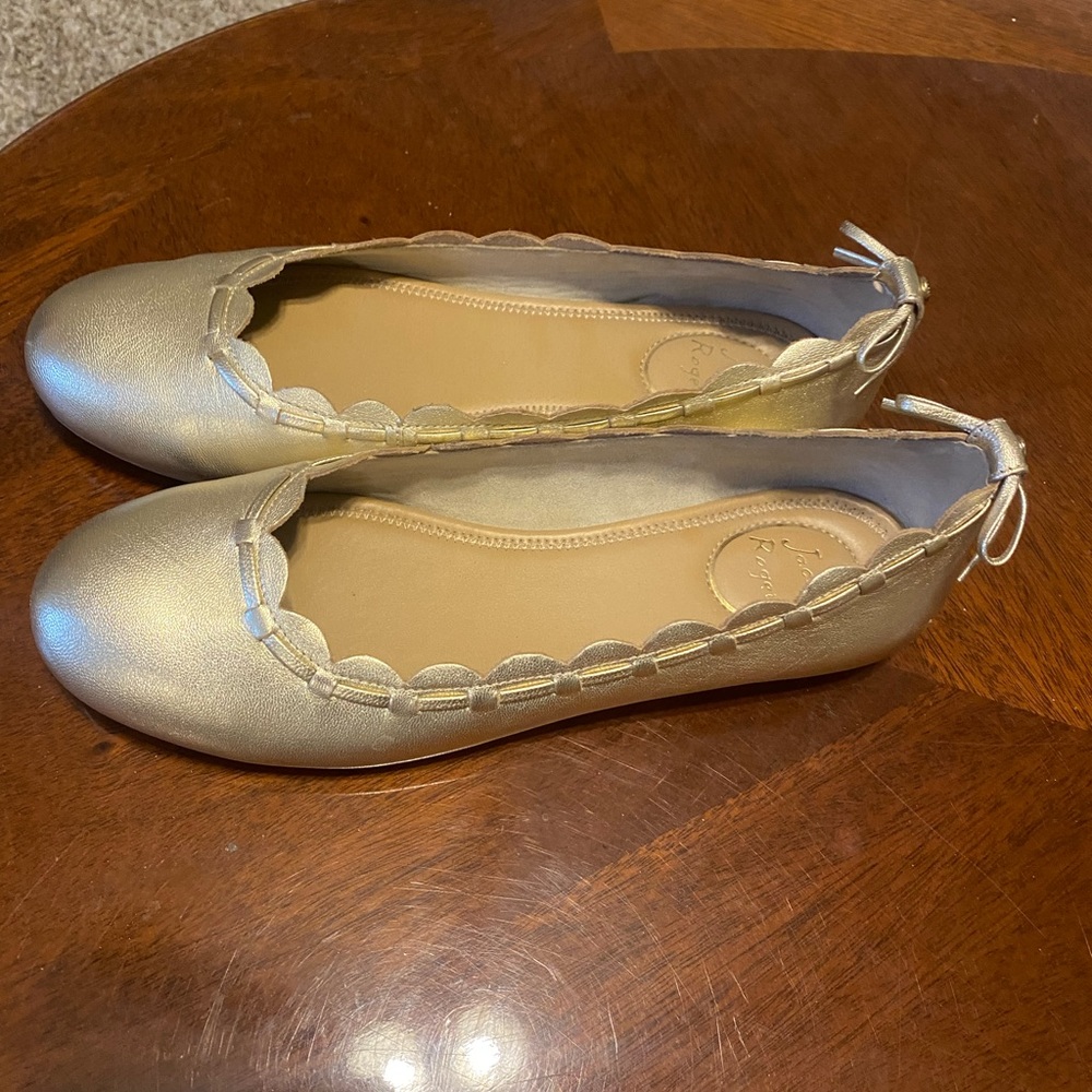 Jack Rogers platinum flats